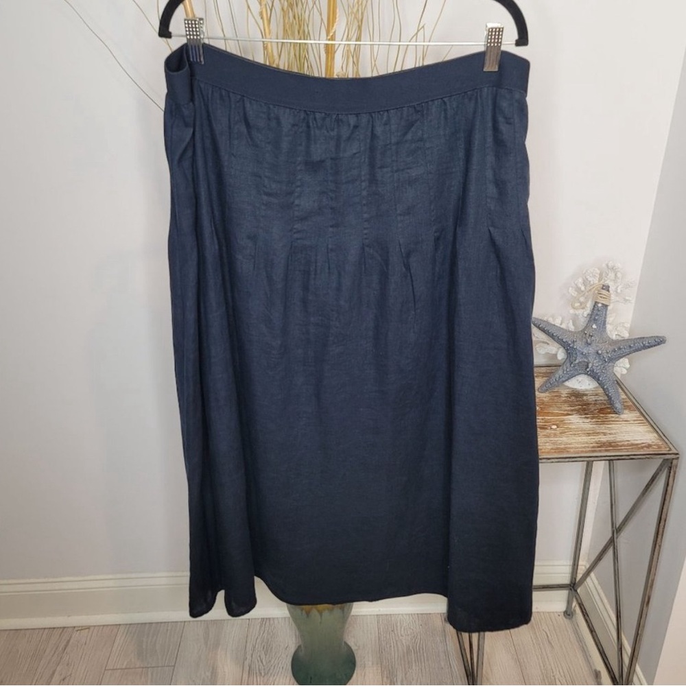 J. Jill Love Linen Skirt Womens XLarge Lined Maxi Pull On